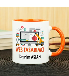 Web Tasarımcı Kupa Bardak - Turuncu