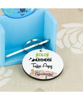 Jeoloji Mühendisi Yeşil Tasarım Anahtarlık