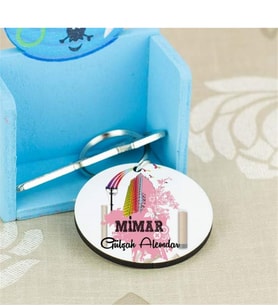 Mimar Pembe Tasarım Anahtarlık