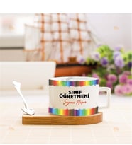 Sınıf Öğretmenine Hediye Kalem Tasarım Stantlı Fincan