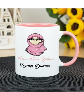 Kuran-I Kerim Öğretmenine Hediye Kupa Bardak - Pembe