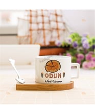 Odun Stantlı Fincan