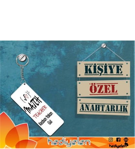 Matematik Öğretmenine Hediye Tasarımlı Anahtarlık