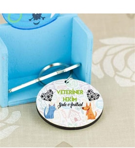 Veteriner Hekim Yeşil Tasarım Anahtarlık