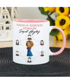 Halkla İlişkiler Uzmanı Kupa Bardak - Pembe 002