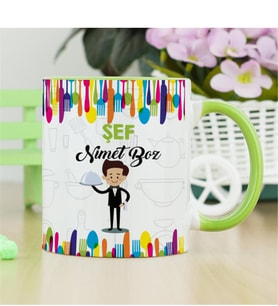 Aşçı Şef Kupa Bardak - Yeşil