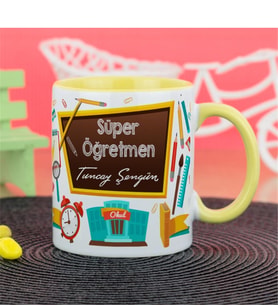 Süper Öğretmen Kupa Bardak - Sarı