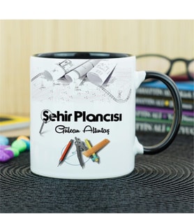 Şehir Plancısı Kupa Bardak - Siyah