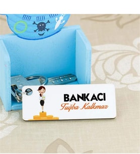 Bankacı Kadın Figür Anahtarlık