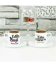 Evin Beyi Ve Evin Hanımı Kahve Fincanı