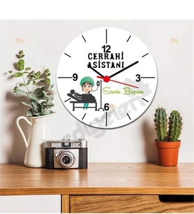 Cerrahi Asistanı Kadın Figür Duvar Saati