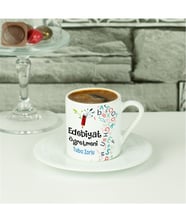 Edebiyat Öğretmenine Hediye Kalem Tasarım Kahve Fincanı