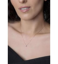 Elika Silver  Kadın Üç Boyutlu N Harfi Rose Kaplama 925 Ayar Gümüş Kolye
