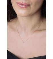 Elika Silver Kadın Üç Boyutlu B Harfi Rose Kaplama 925 Ayar Gümüş Kolye