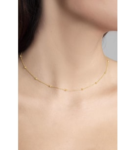 Elika Silver Top Zincirli Altın Kaplama 925 Ayar Gümüş Kolye