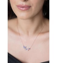 Elika Silver Kadın Kelebek Model Rose Kaplama 925 Ayar Gümüş Kolye