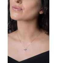 Elika Silver  Kadın Yusufçuk Model Mıx Taşlı Rose Kaplama 925 Ayar Gümüş Kolye
