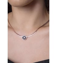  Kadın Otantik Motifli Rose Kaplama 925 Ayar Gümüş Kolye