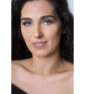 Elika Silver  Kadın Üç Boyutlu Ş Harfi Altın 925 Ayar Gümüş Kolye
