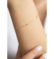 Elika Silver Top Zincirli Altın Kaplama 925 Ayar Gümüş Bileklik