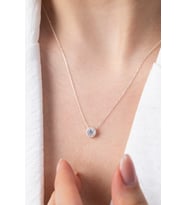 Elika Silver Tek Taşlı  925 Ayar Gümüş Kolye