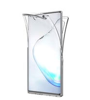 Microsonic Samsung Galaxy Note 10 Plus Kılıf 6 tarafı tam full koruma 360 Clear Soft (Beyaz)