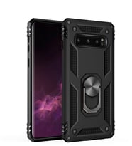 Microsonic Samsung Galaxy S10 Kılıf Military Ring Holder (Siyah)