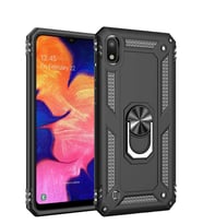 Microsonic Samsung Galaxy A10 Kılıf Military Ring Holder (Siyah)