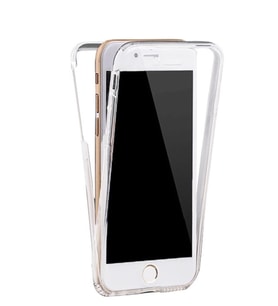 Microsonic iPhone 8 Plus Kılıf 6 tarafı tam full koruma 360 Clear Soft (Beyaz)