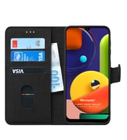 Microsonic Samsung Galaxy A50s Kılıf Fabric Book Wallet (Siyah)