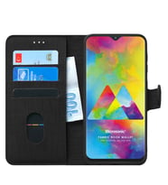 Samsung Galaxy M20 Kılıf Fabric Book Wallet (Siyah)