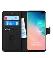 Microsonic Samsung Galaxy S10 Plus Kılıf Fabric Book Wallet (Siyah)