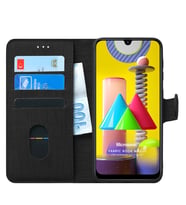 Samsung Galaxy M31 Kılıf Fabric Book Wallet (Siyah)