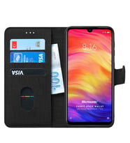 Microsonic Xiaomi Redmi Note 7 Pro Kılıf Fabric Book Wallet (Siyah)