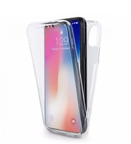 Microsonic iPhone X Kılıf 6 tarafı tam full koruma 360 Clear Soft (Beyaz)