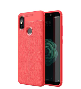 Microsonic Xiaomi Mi 8 Kılıf Deri Dokulu Silikon (Kırmızı)