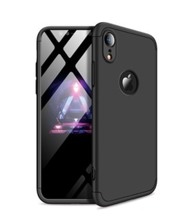Microsonic Apple iPhone XR (6.1'') Kılıf Double Dip 360 Protective (Siyah)