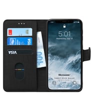 Microsonic Apple iPhone 11 (6.1'') Kılıf Fabric Book Wallet (Siyah)