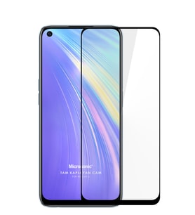 Realme 6 Tam Kaplayan Temperli Cam Ekran Koruyucu (Siyah)