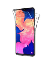 Microsonic Samsung Galaxy A10 Kılıf 6 tarafı tam full koruma 360 Clear Soft (Beyaz)