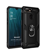 Microsonic Oppo F9 / F9 Pro Kılıf Military Ring Holder (Siyah)