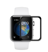 Microsonic Apple Watch Series 2 42mm 3D Kavisli Temperli Cam Full Ekran koruyucu Kırılmaz Film (Siyah)