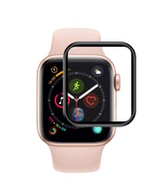 Microsonic Apple Watch Series 5 44mm Tam Kaplayan Temperli Cam Full Ekran koruyucu (Siyah)