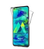 Microsonic Samsung Galaxy M40 Kılıf 6 tarafı tam full koruma 360 Clear Soft (Beyaz)