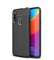 Microsonic Huawei Honor 9X Kılıf Deri Dokulu Silikon (Siyah)