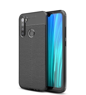 Microsonic Xiaomi Redmi Note 8 Kılıf Deri Dokulu Silikon (Siyah)