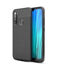Microsonic Xiaomi Redmi Note 8 Kılıf Deri Dokulu Silikon (Siyah)