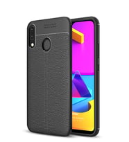 Microsonic Samsung Galaxy M10s Kılıf Deri Dokulu Silikon (Siyah)