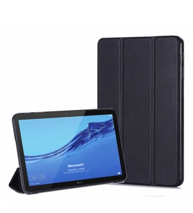 Huawei Mediapad T3 10 Kılıf Slim Translucent Back Smart Cover (Siyah)