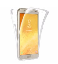 Microsonic Samsung Galaxy J4 Kılıf 6 tarafı tam full koruma 360 Clear Soft (Beyaz)